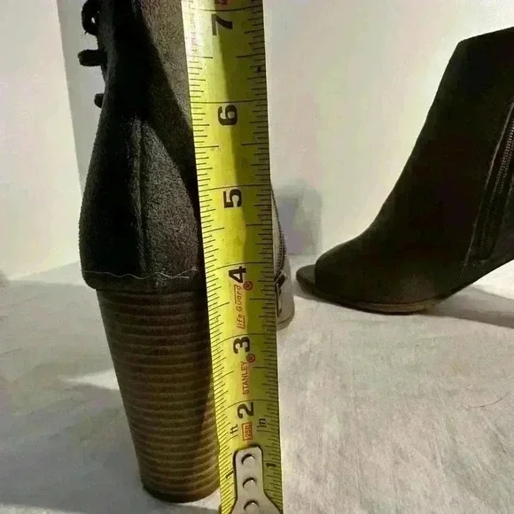 Suede Booties with Lace-up Design - Picture 9 of 9